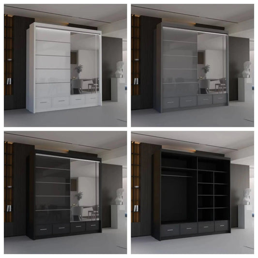 Sycylia Wardrobe - Black, Grey, White