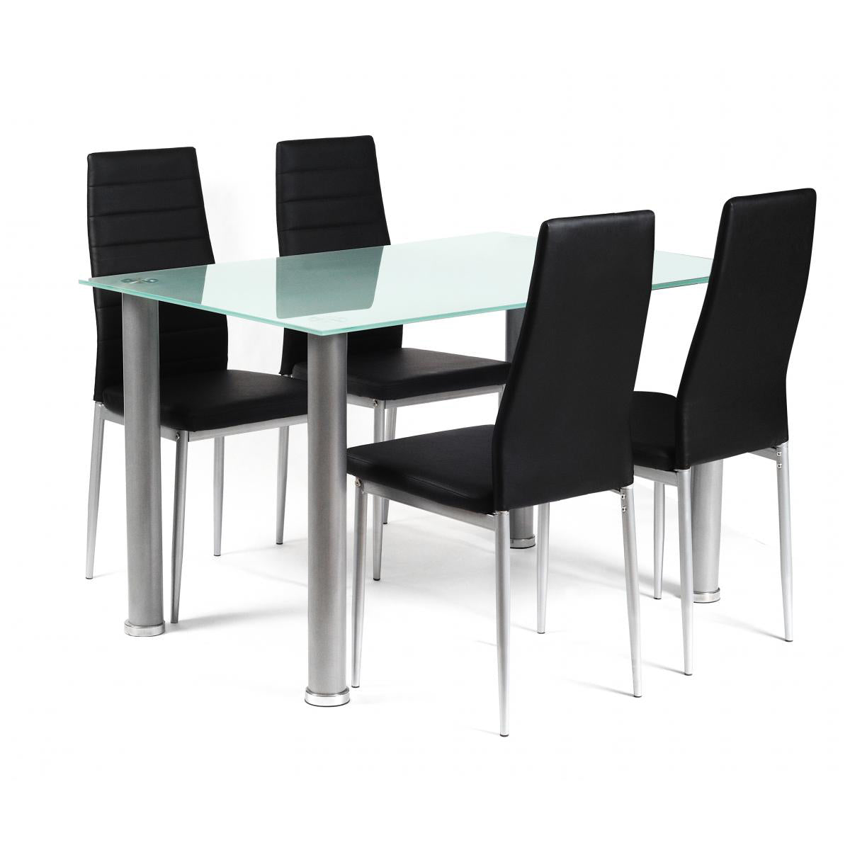 Tatum Frost Dining Table – Silver Finish with Modern Design