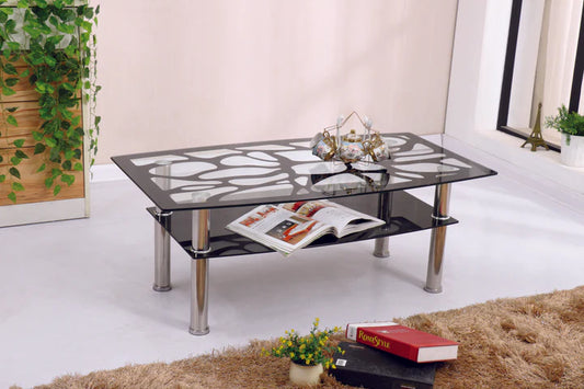 Valore Pattern Design Coffee Table with Chrome Frame