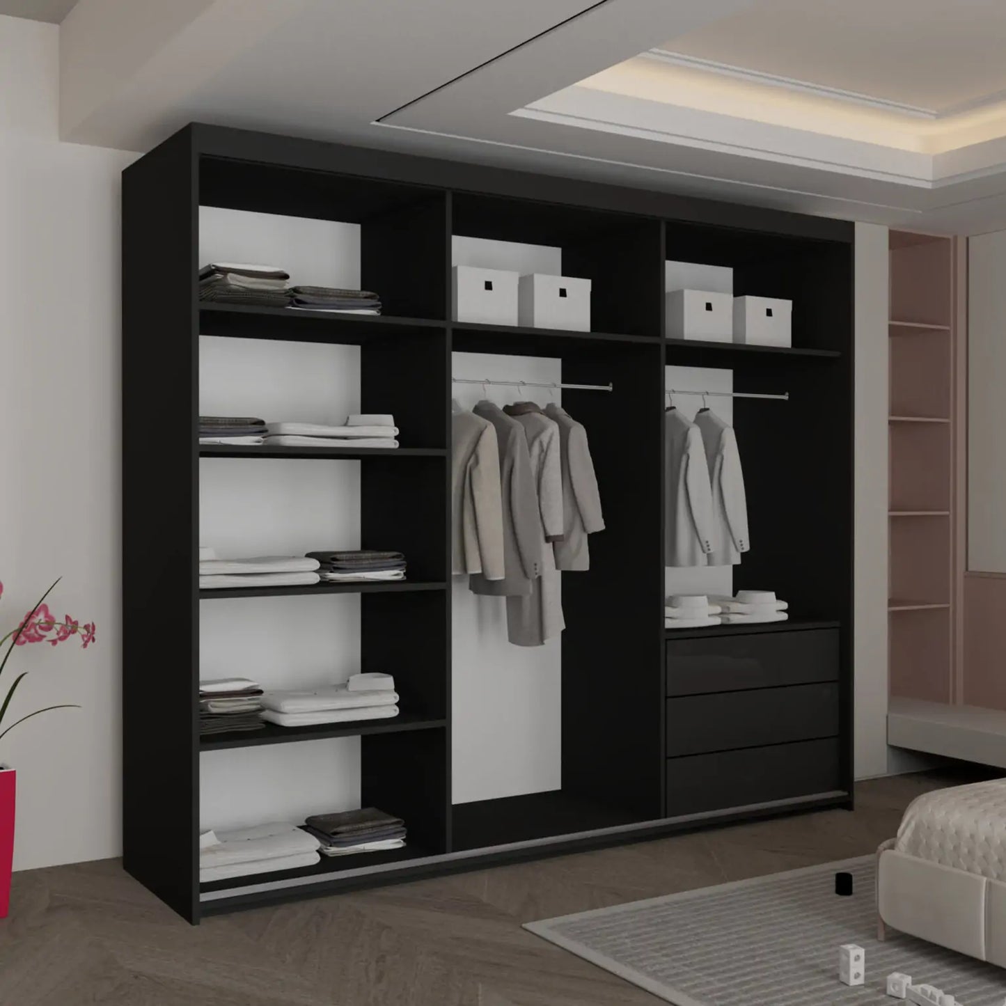 Vikas New High Gloss sliding door Wardrobe
