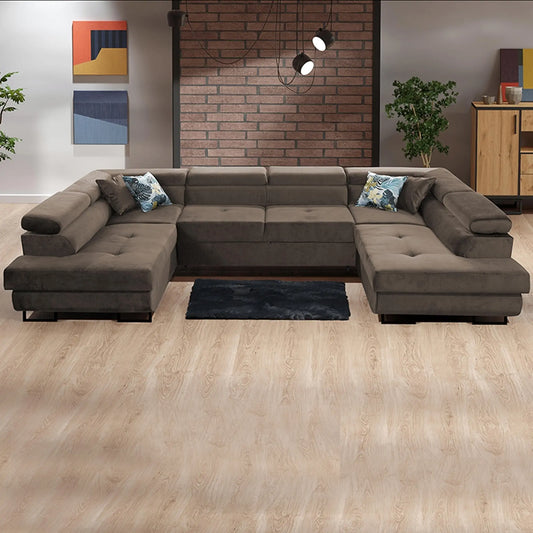 WEST BROWN U-CORNER SOFA BED