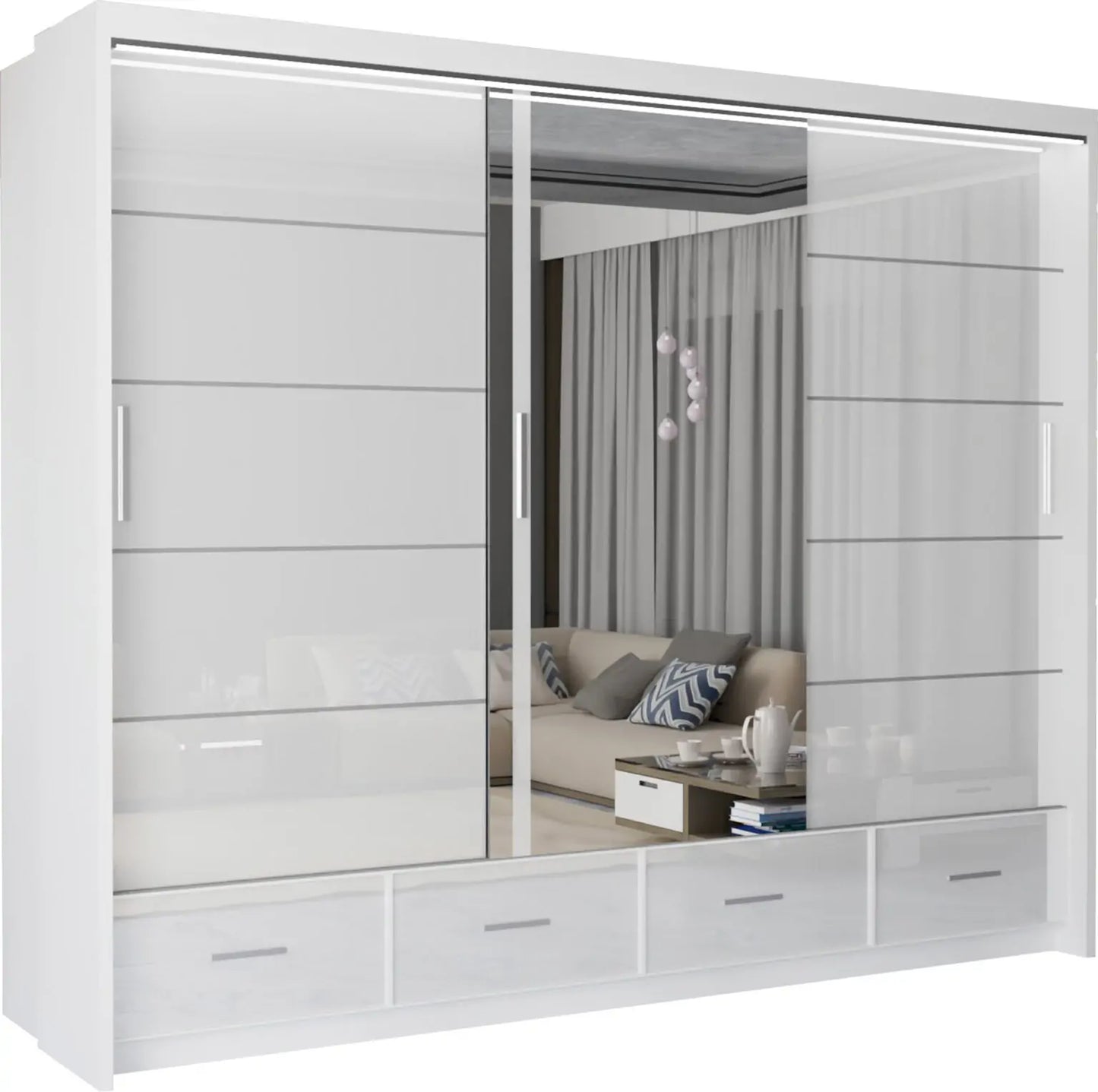 Sycylia High Gloss Sliding Door Wardrobe New Branding