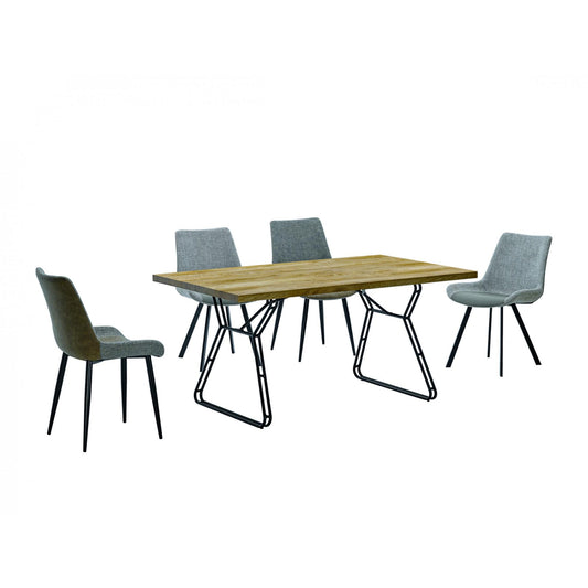 Waterloo Fabric & PU Dining Chair - Cappuccino & Black