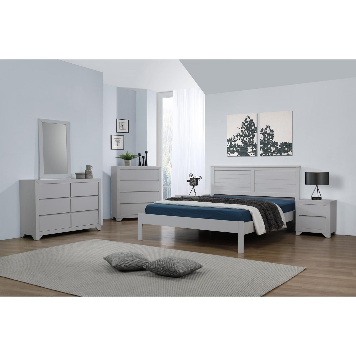 Wilmot Bed - Grey - Single, 4 Foot, Double, King Size