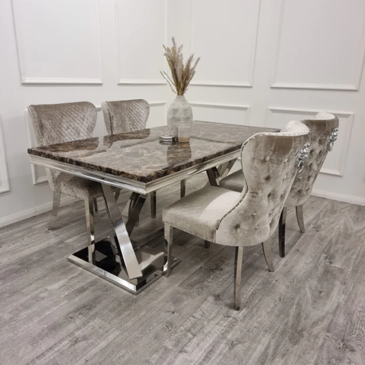 Xavia Dining Table with Chelsea Chair’s