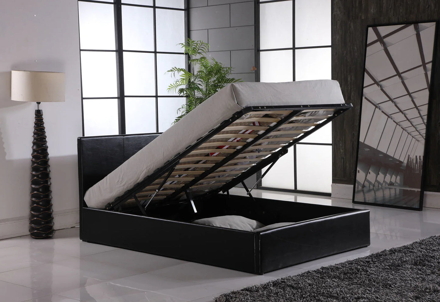 Black Ottoman Storage Bed