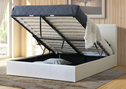 White Ottoman Storage Bed