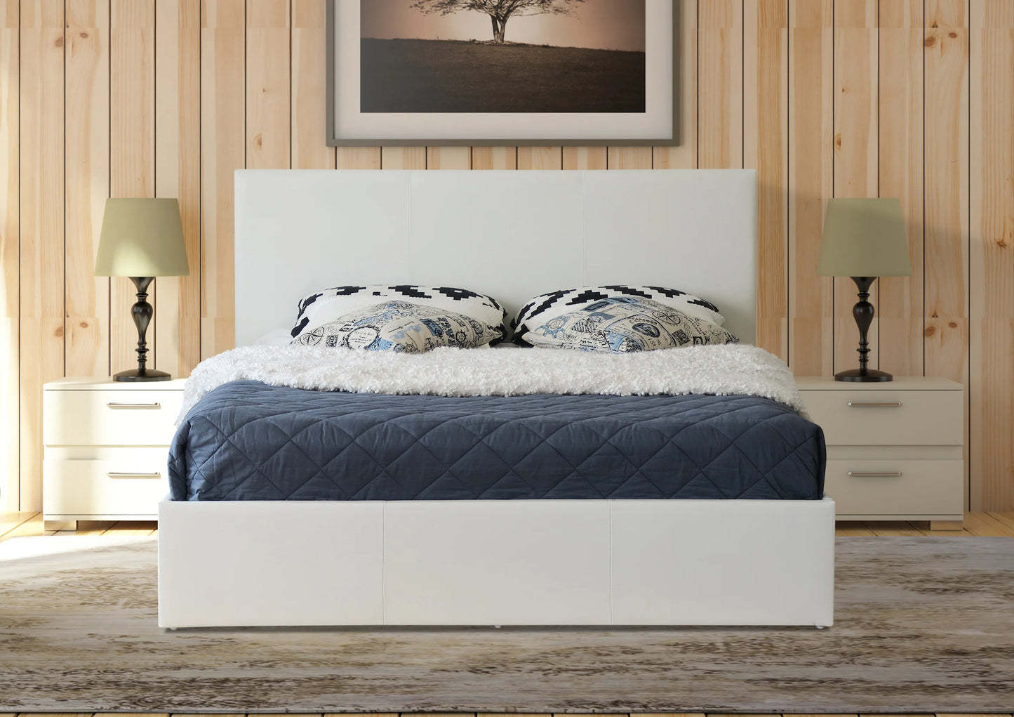 White Ottoman Storage Bed