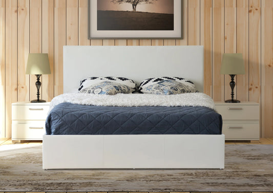 White Ottoman Storage Bed
