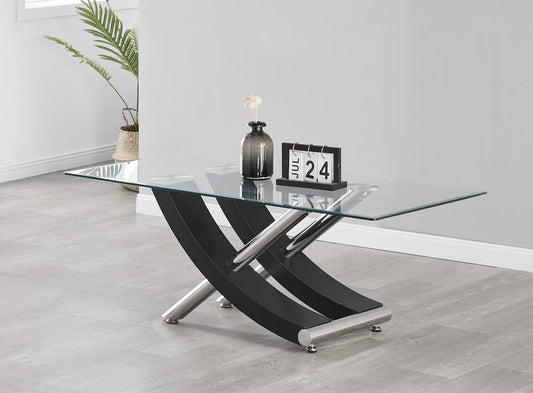 Italian Design Coffee Table | Colours: Black,white | With Clear Glass Top