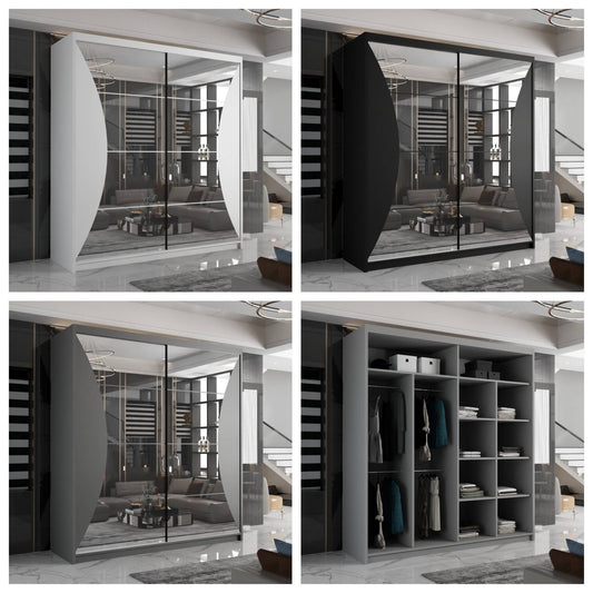 California Sliding Wardrobe - Black, White, Gray