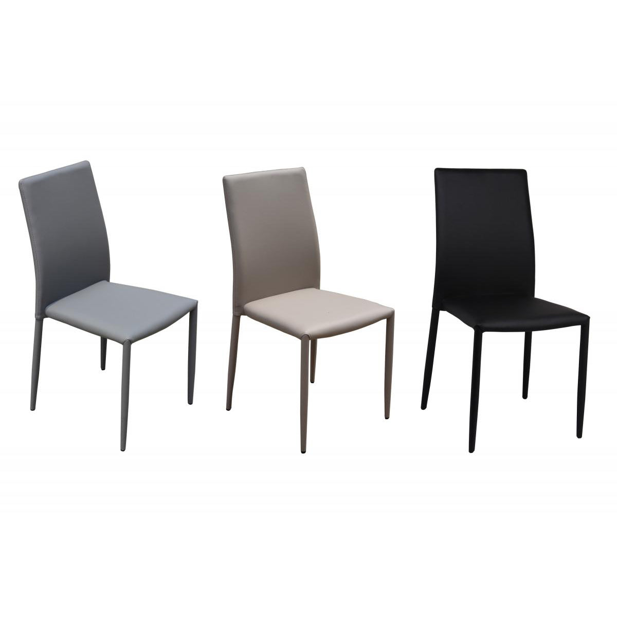 Chatham Dining Set - Stainless Steel Base - Black, Grey, White