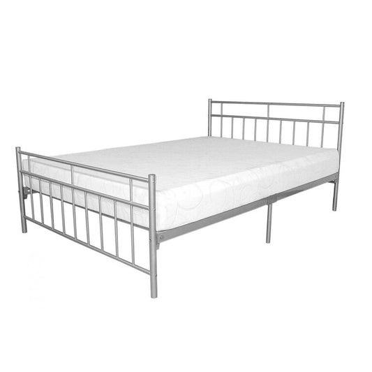 Davina Metal Bed Single, Single Contract, 4 Foot, Double - Silver
