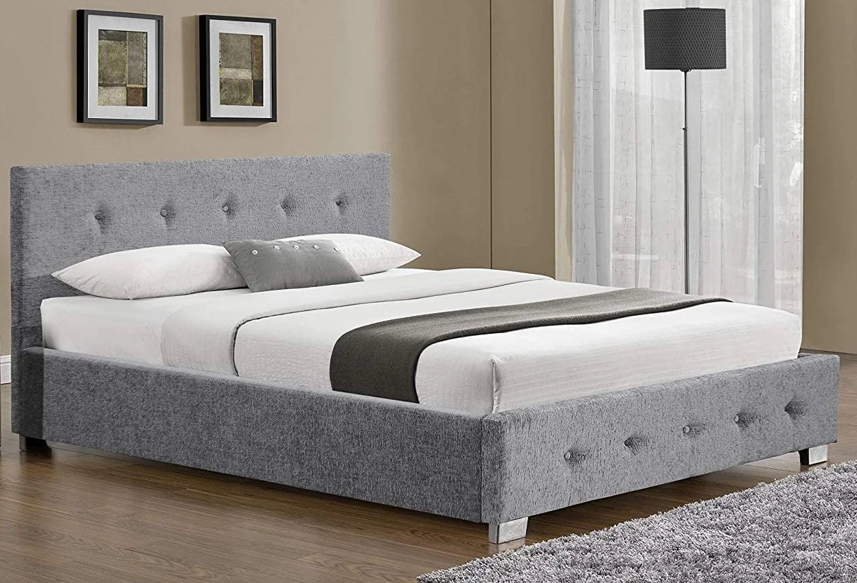 GREY Fabric Marvelous Ottoman Storage Bed