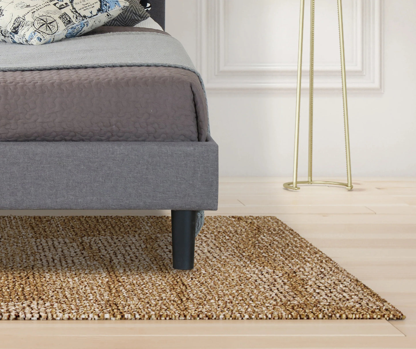 Alexandra Grey Fabri Bed in Single (3FT), Small Double (4FT), Double (4FT6), King (5FT)