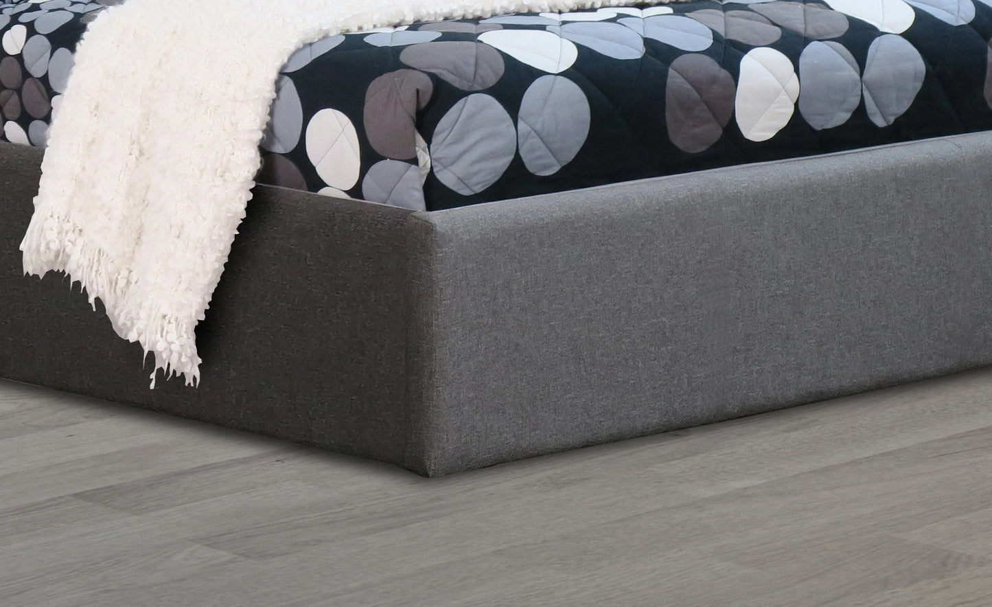 Modernique Bilancio Grey Fabric Ottoman Storage Bed