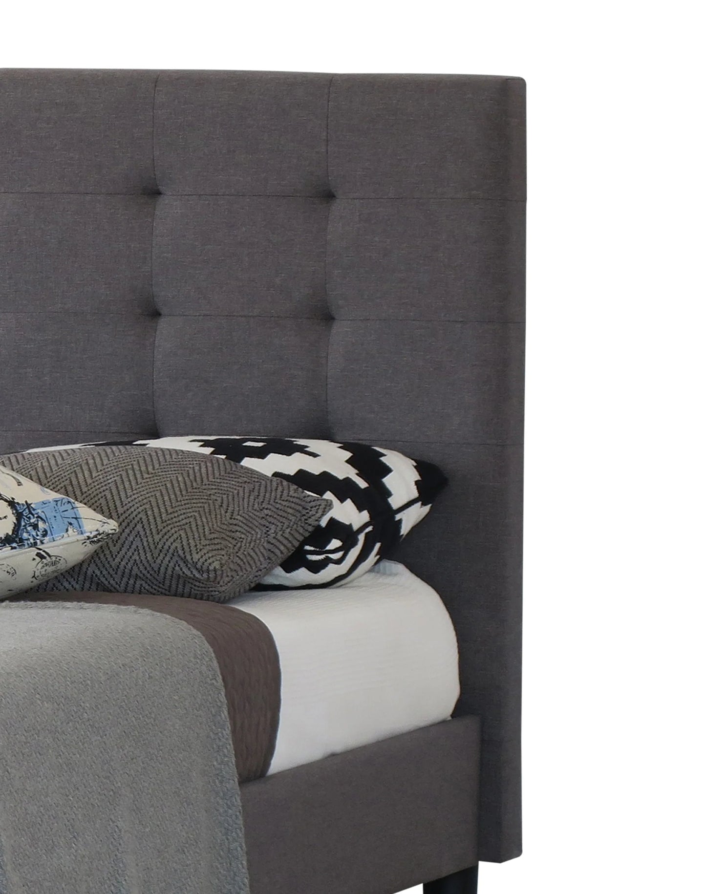 Alexandra Grey Fabri Bed in Single (3FT), Small Double (4FT), Double (4FT6), King (5FT)