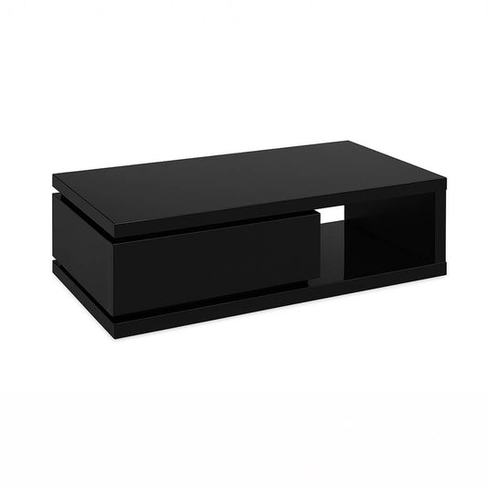 Hugh High-Gloss Coffee Table - White & Black