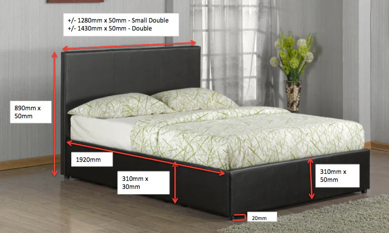 Bilancio Ottoman Storage Faux Leather Bed Frames