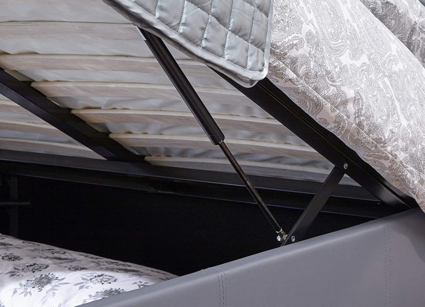 Grey Ottoman Storage Bed