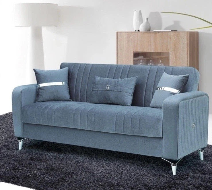 Modern Turkish Ottoman Sofa Bed with Storage and Cushions