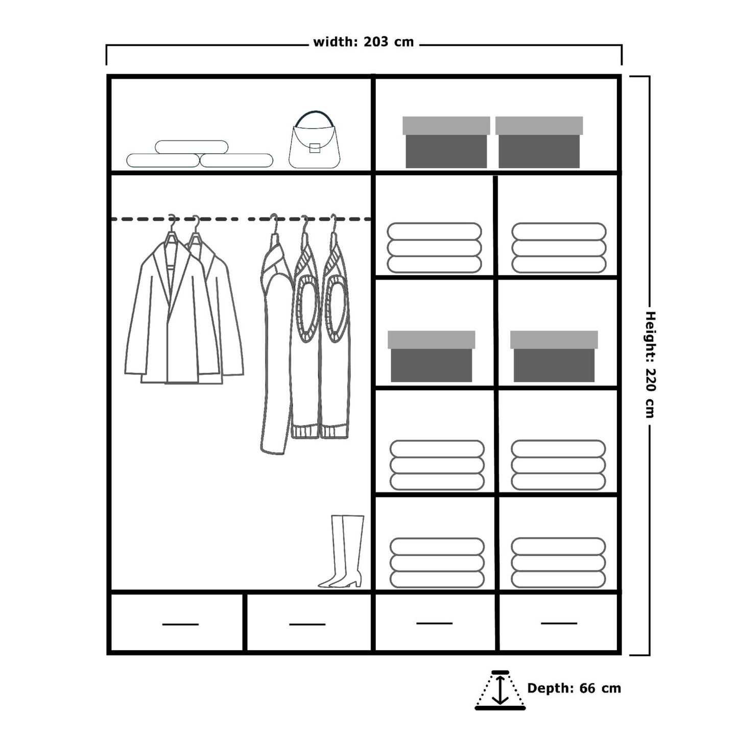 SYDNEY HIGH GLOSS WARDROBE