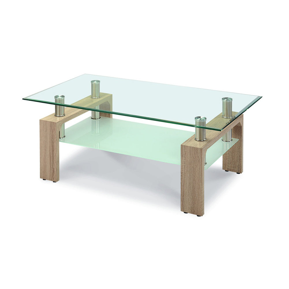 Telford Coffee Table - Natural, High Gloss White & Black