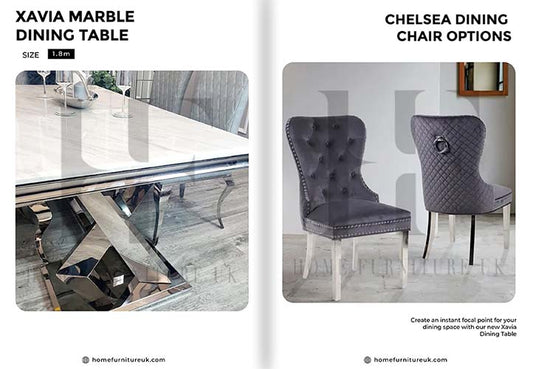 Xavia Dining Table with Chelsea Chair’s